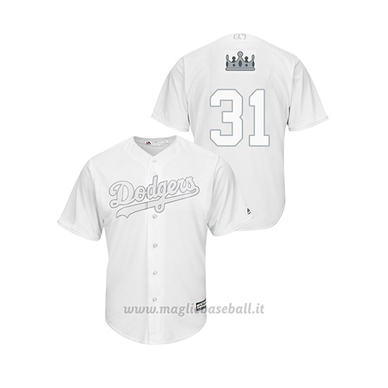 Maglia Baseball Uomo Los Angeles Dodgers Joc Pederson 2019 Players Weekend Replica Bianco